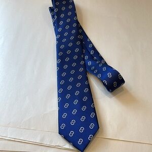 Blueman Paris Blue Patterned Tie silk tie